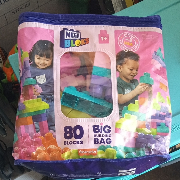 Mega Blocks 1+ Big Building Bag 80 Blocks Used Good Condition - Picture 1 of 5